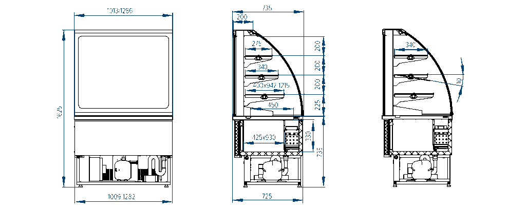 Confectionery refrigerated display case Latina