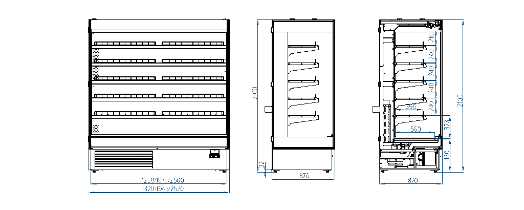 Refrigerated multideck Modena Cube